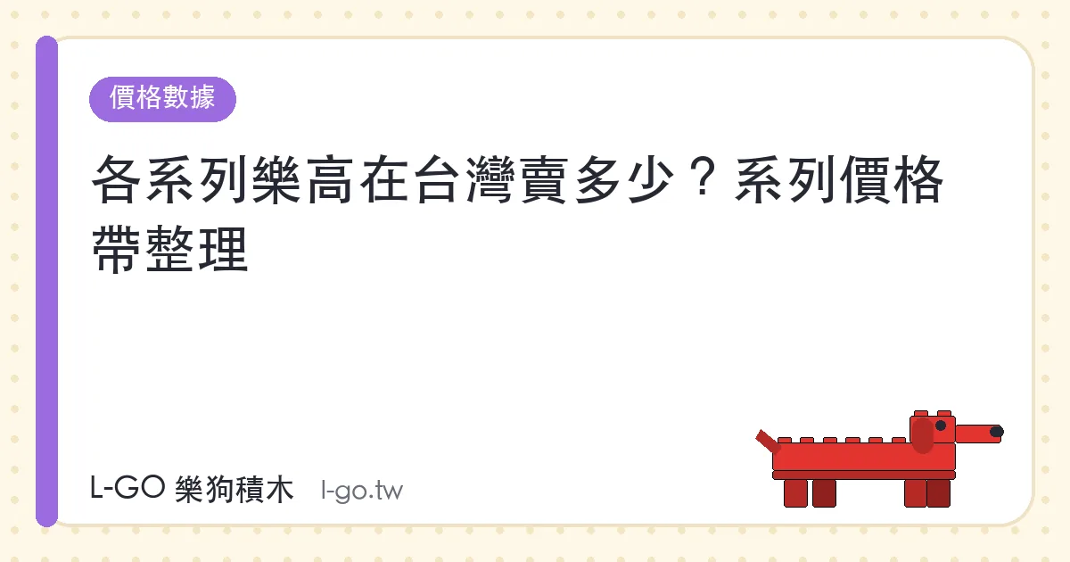 各系列樂高在台灣賣多少？系列價格帶整理